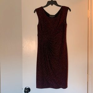 Red and black cocktail dress